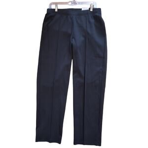 Croft & Barrow Elastic Waist Dress Pants Women's Size M Black Stretch Pull on